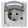 Kopp Schuko-Steckdose 1-fach Aufputz 16A 250V IP44 Blueelectric grau
